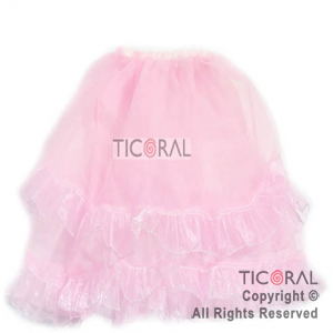POLLERA TUTU ADULTO LISA ROSA CON 3 VOLADOS DE 40CM DE LARGO (HS2489-2)